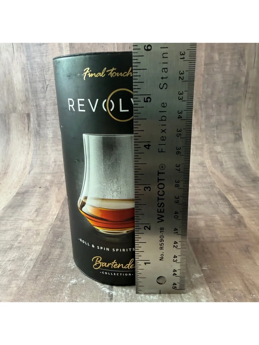 Final Touch Revolve Spirits Tasting Glass 2oz Lead-Free Crystal Spin/Pivot Glass
